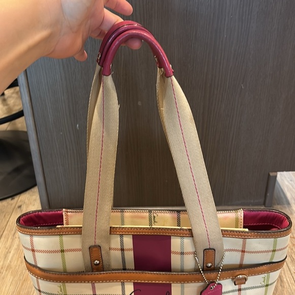 Coach Pink and Cream Plaid Tote Bag with Matching Small Pouch - Picture 17 of 17